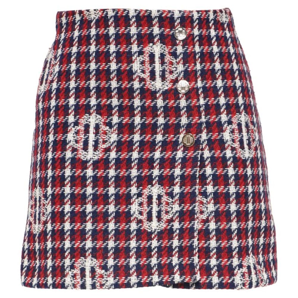 Maje Clover Plaid Jacquard Skirt in Multicolor Acrylic